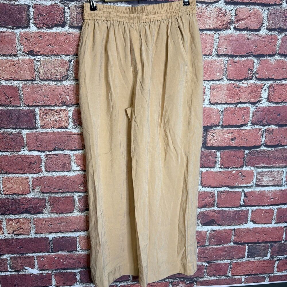 Madewell Womens Wide Leg Pants Medium Silk Yellow